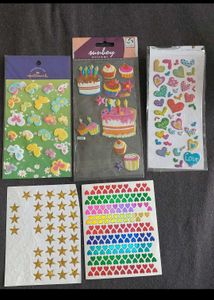 Assorted Craft Stickers and budget sheets