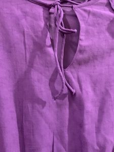 Flowy Purple Ruffled Sleeve Dress