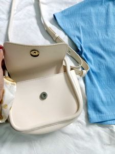 blue cute bow top with sling bag
