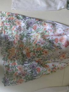 Boho Floral Bell Sleeve Short Kurti