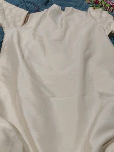 Cream Sequined Kurta