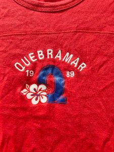 Vibrant Red "Quebramar" Graphic Tee