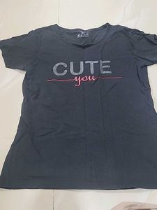 Black 'Cute You' Graphic Tee