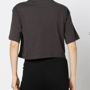 Basic Grey Cropped T-Shirt