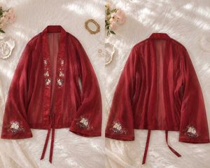 Elegant Red Embroidered top