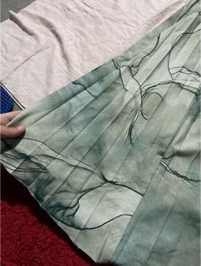 Printed Pleated Maxi Skirt