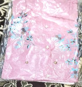 Kurti pink 1 piece attractive embroidery fancy