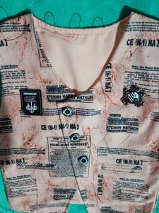 Vintage Newspaper Print Vest