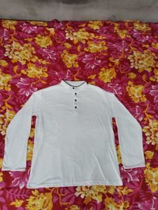 Men's White Henley T Shirt