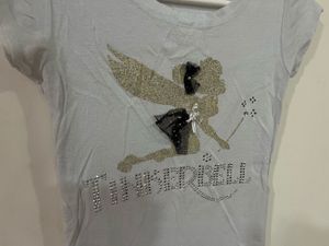 Grey Tinkerbell Embellished Fitted T-Shirt