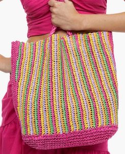 Colorful Woven Beach Tote Bag