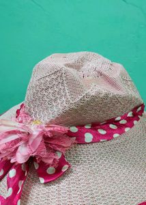 Chic Pink Polka Dot Sun Hat