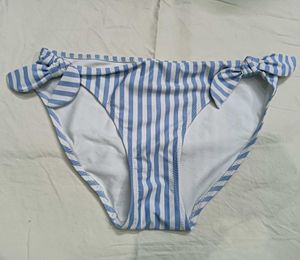 Blue &💛 White Striped Bikini Bottom