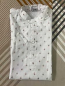 boy White Printed Kurta