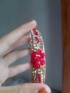 Exquisite Red &amp; Gold Bangle Set
