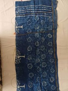Blue Block Print Cotton 3 piece SALWAR