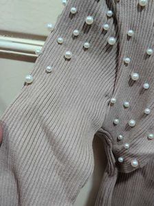Pearl Embellished Cardigan Top