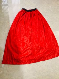 Vibrant Red Ethnic Skirt