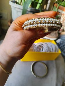silver Set of Sparkling Bangles