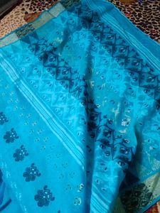 Beautiful Blue tant Saree🩵