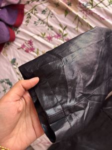 Oversized Faux Leather Blazer