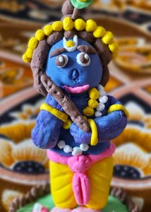 🦚 Handmade Clay Krishna Ji Murti | Handcrafted La
