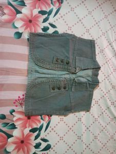Vintage Grey Denim Sleeveless Vest