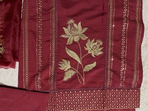 Desi Embroidered sequence, Lotus Kurti set