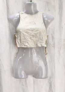 48127. Cream Crop Top with Side Ties