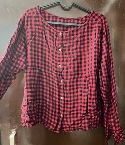 Red and Black Buffalo Plaid Long Sleeve Top