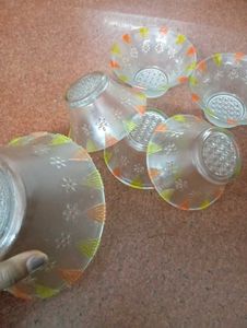 Glass Dessert small 5 &amp; 1 big Bowls