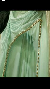 Elegant Mint Green Drape Saree