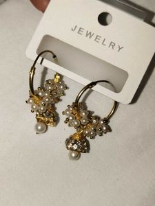 Pearl Jhumka Earrings -Gold Fashion