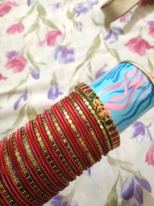 Traditional Red Bangles Set