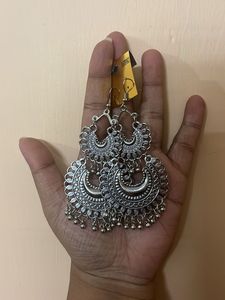 Oxidized Silver Jhumka Earrings set 2