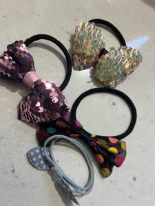 Cute Sequin &amp; Polka Dot Hair Ties Set