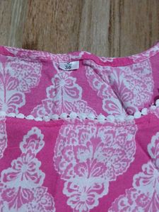 Vibrant Pink Printed Kurta