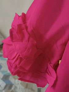 Pink Ruffle Sleeve Top
