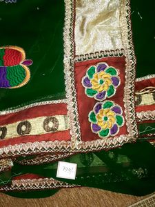 Elegant Green patchwork saree. New with tag.