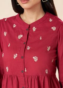 Akkriti By Pantaloons Embroidered Pink tunic