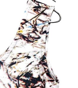 Abstract Print Sleeveless Sheath Dress