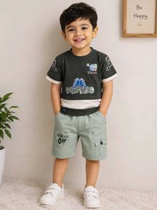 NEW: Boys Cotton Co-ord Set 2-3Y |