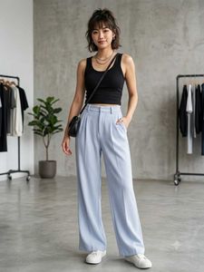 Light Blue Wide Leg Pants