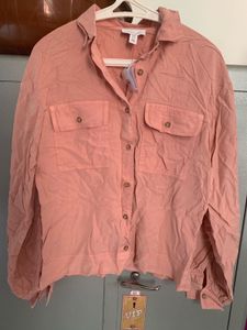 Topshop Pink Button-Up Shirt