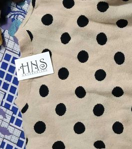 Polka Dot Puff Sleeve Top
