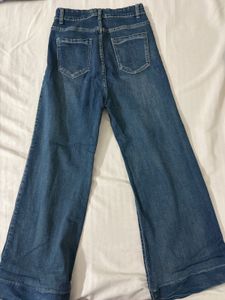 Flared Blue Denim Jeans