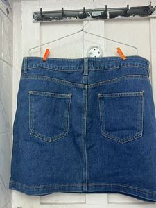 Denim mini skirt for plus size women