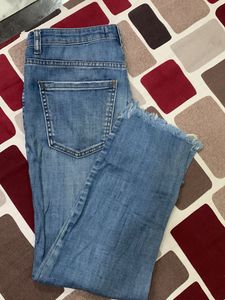 Distressed Hem Denim Jeans