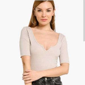 Ribbed Bodysuit - Neutral