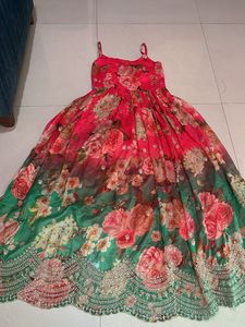 Stunning Floral Print Ethnic Gown